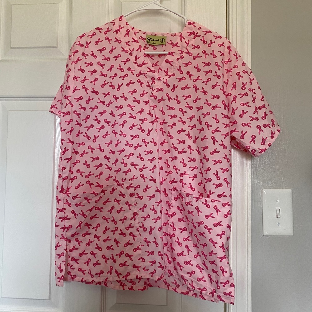 Breast Cancer Awareness Scrub Top